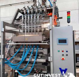 Vertical dosing machine for stickpack sauces - 6 tracks